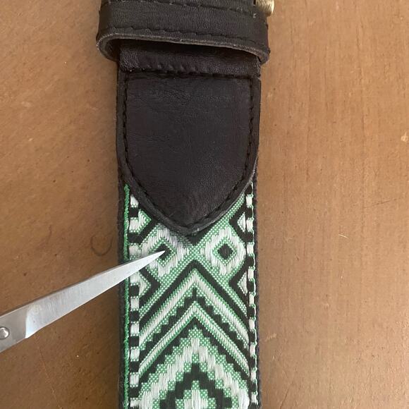 NWT Free People Moving To Mars Belt Jaded Jungle Green S/M Geometric Bohemian - Picture 6 of 9